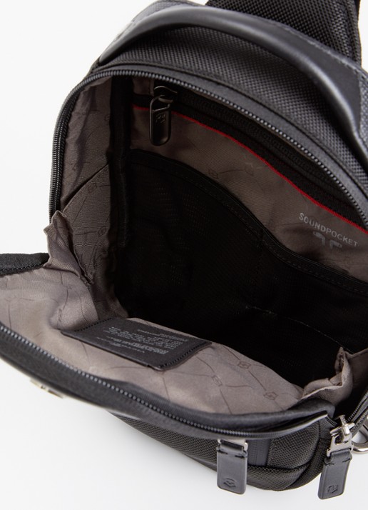 Victorinox Heren Architecture Urban 2 crossbodytas met leren details in de kleur Zwart, maat: 17x8x28
