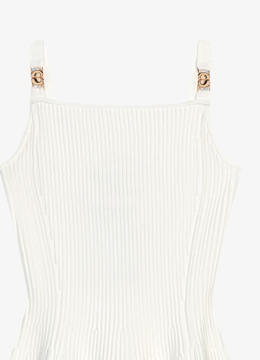 Maje Dames Gebreide maxi jurk in de kleur Wit