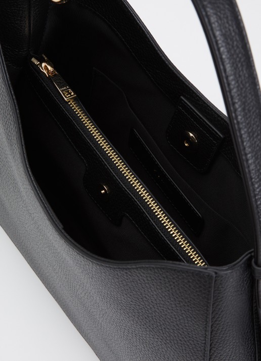 FURLA Dames Nuvola L schoudertas van kalfsleer in de kleur Zwart, maat: 90