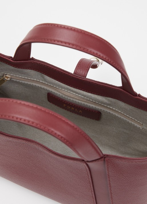 FURLA Dames Goccia S shopper van leer met afneembare schouderriem in de kleur Rood, maat: 1SZ