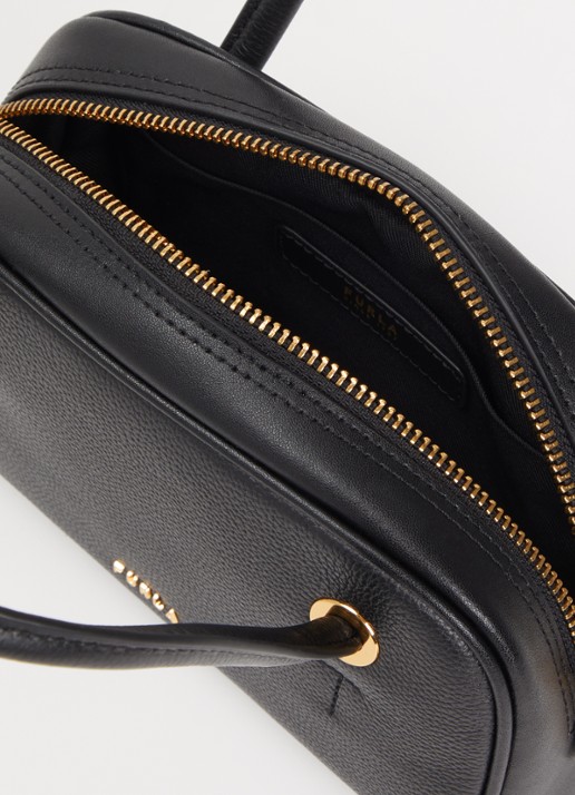 FURLA Dames Poppy Mini handtas van leer in de kleur Zwart, maat: 1SZ