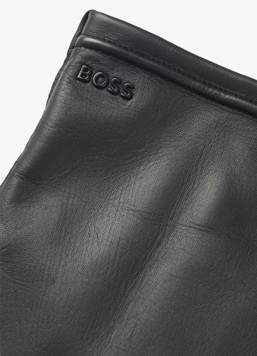 BOSS Heren Kranton handschoenen van lamsleer in de kleur Zwart
