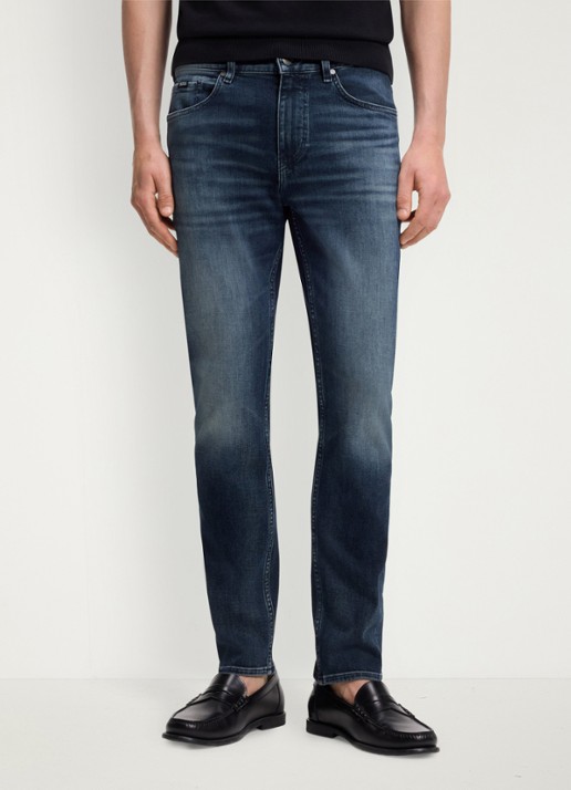 BOSS Heren Slim fit jeans met steekzakken in de kleur Bright Blue-435 / Blauw