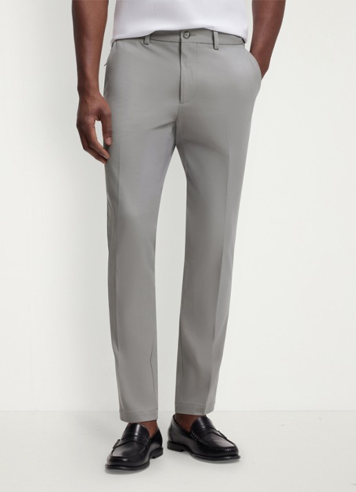 BOSS Heren Slim-fit broek van een katoenmix met stretch in de kleur Open Grey-079