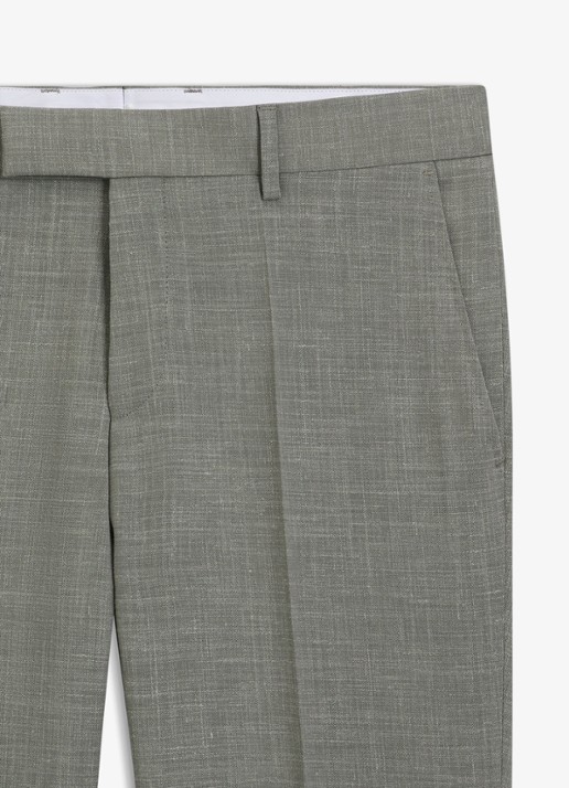 BOSS Heren Slim fit pantalon met gemêleerd dessin in de kleur Lindegroen