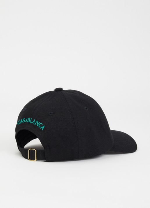 Casablanca Heren Waves pet met borduring in de kleur Zwart, maat: OS