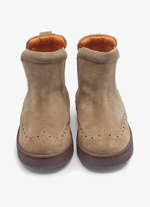 Donsje Amsterdam Meisjes Jesmer chelsea boot van suède in de kleur Khaki, maat: 23