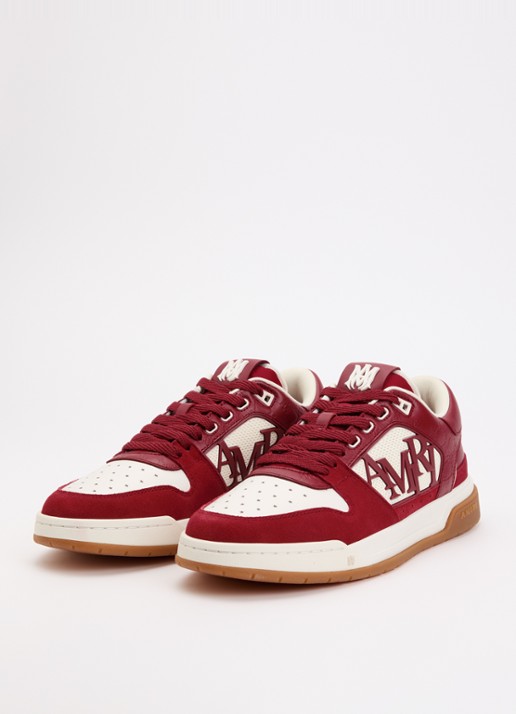 AMIRI Heren Classic Low sneaker van leer met logo en details van mesh in de kleur Donkerrood, maat: 43