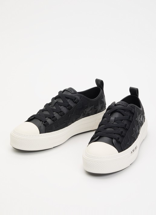 AMIRI Heren Stars Court Low sneaker van canvas met details van leer in de kleur Zwart, maat: 44