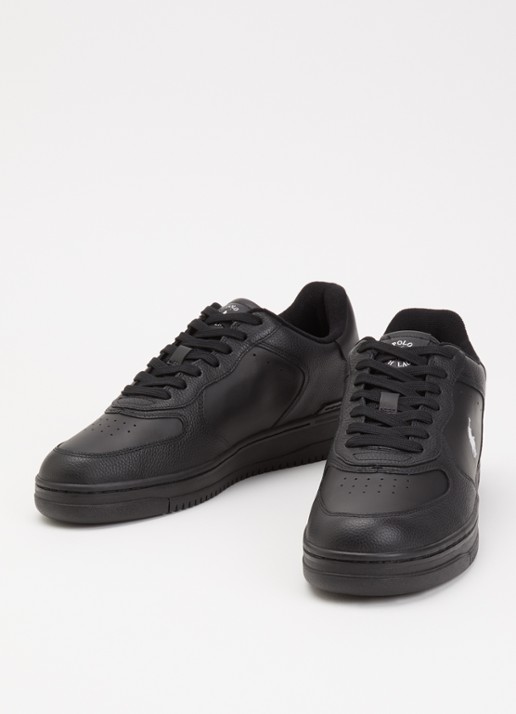Ralph Lauren Heren Masters Court sneaker met logo in de kleur Zwart, maat: 42