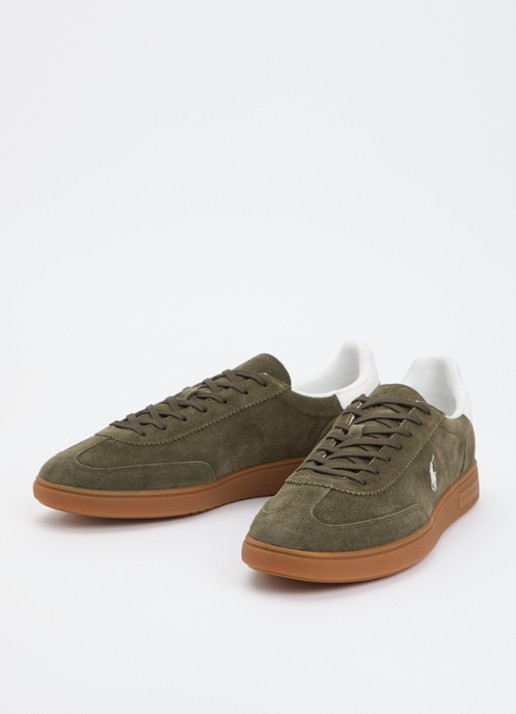 Ralph Lauren Heren Bedford sneaker van suède in de kleur Bronsgroen, maat: 45