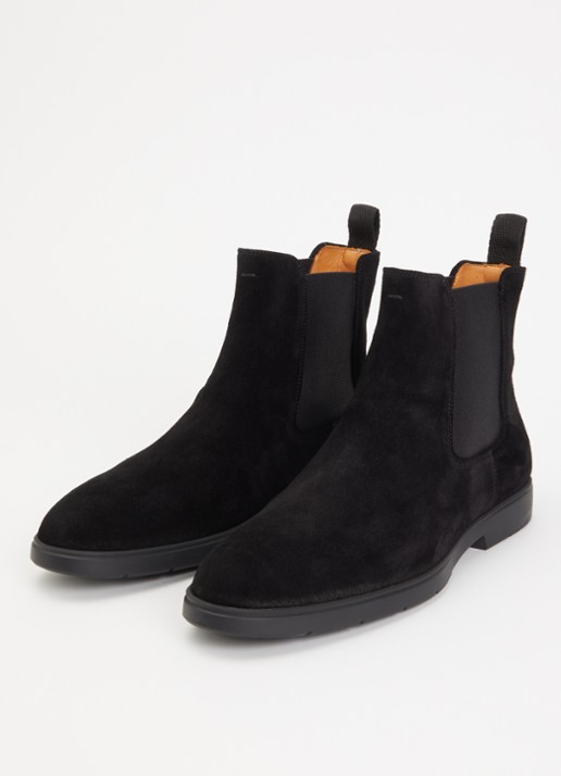 Magnanni Heren Chelsea boot van suède in de kleur Zwart, maat: 40