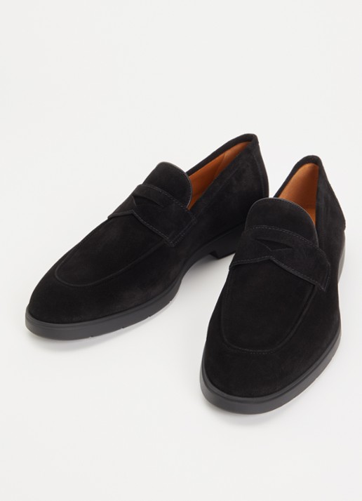 Magnanni Heren Loafer van suède in de kleur Zwart, maat: 45