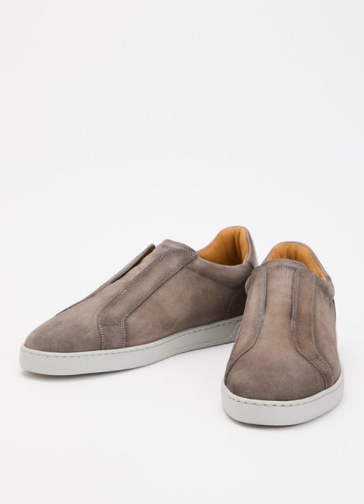 Magnanni Heren Cosmo Slip sneaker van suède in de kleur Donkergrijs, maat: 44