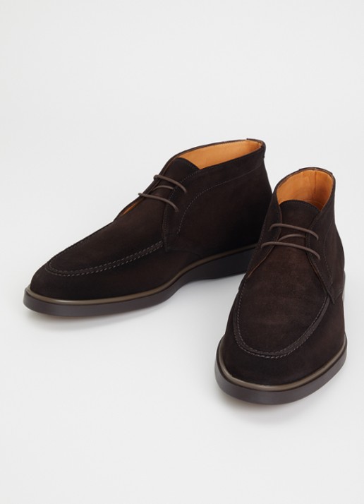 Magnanni Heren Casual veterschoen van suède in de kleur Donkerbruin, maat: 44