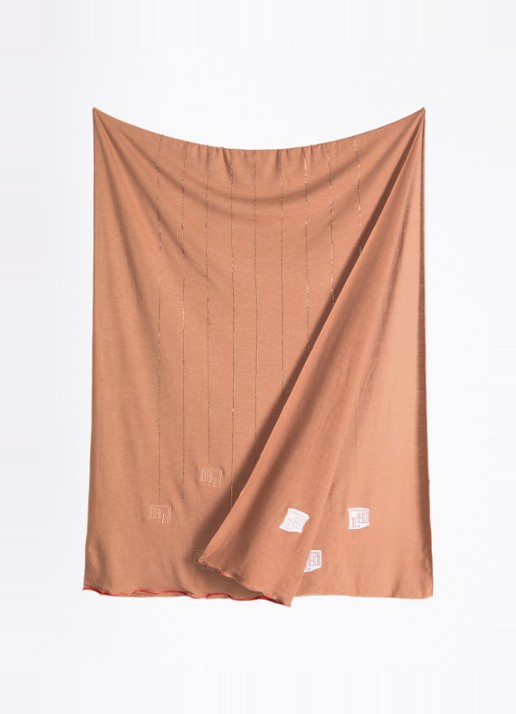 BYLIMA Dames Ricamo sjaal met strass 200 x 75 cm in de kleur Camel, maat: ONE SIZE