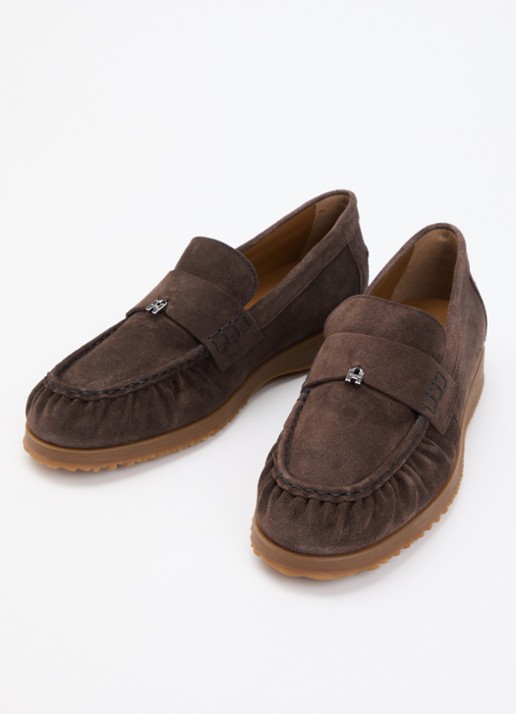 Hogan Dames Mocassin van suède in de kleur Donkerbruin, maat: 40