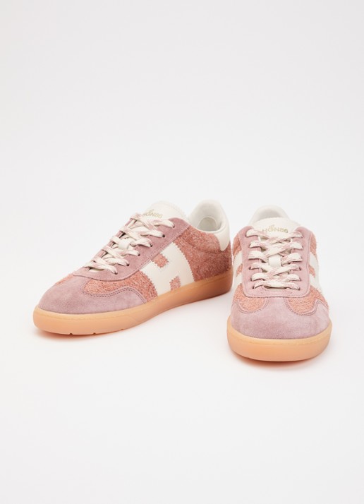 Hogan Dames Sneaker met suède details in de kleur Lichtroze, maat: 39