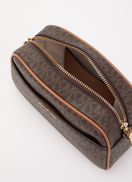 Michael Kors Dames Jet Set crossbodytas met logoprint in de kleur Donkerbruin, maat: 1SZ