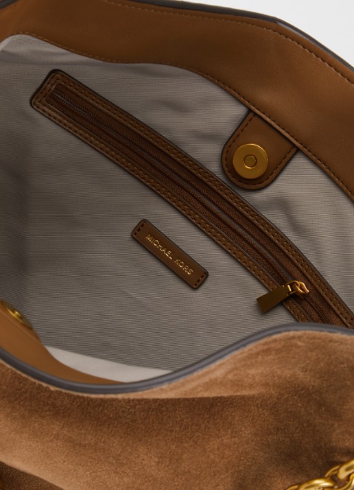 Michael Kors Dames Nolita Large schoudertas van suède met verstelbare schouderriem in de kleur Roestbruin, maat: one size