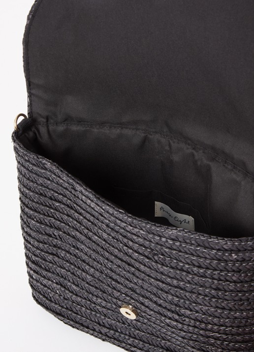 Phase Eight Dames Clutch van raffia met afneembare schouderriem in de kleur Zwart