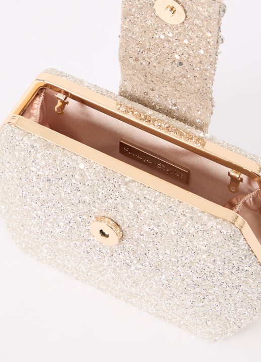 Phase Eight Dames Clutch met glitter en strass in de kleur Goud