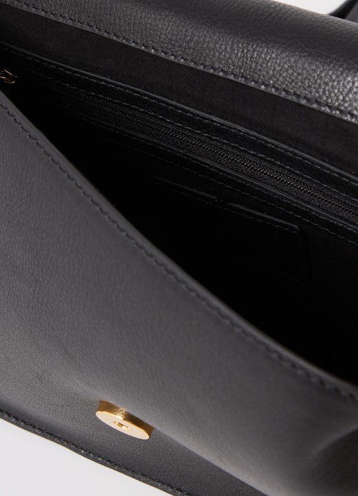 By-bar Dames Crossbodytas van leer met afneembare schouderriem in de kleur Zwart, maat: ONE SIZE
