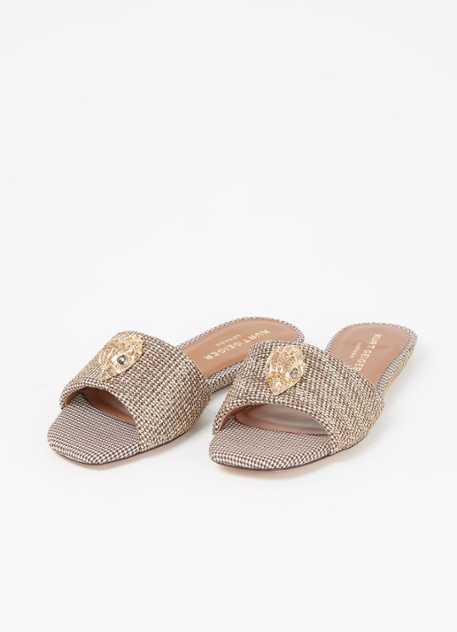 Kurt Geiger Dames Kensington slipper met strass in de kleur Beige, maat: 39