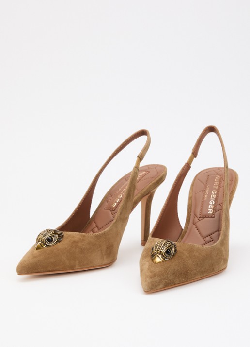Kurt Geiger Dames Belgravia pump met logo in de kleur Naturel, maat: 39