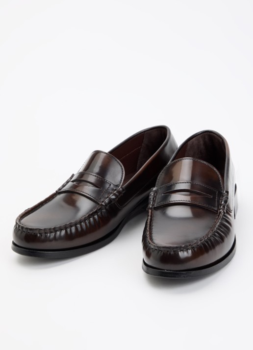ALOHAS Dames Rivet loafer van leer in de kleur Donkerbruin, maat: 36