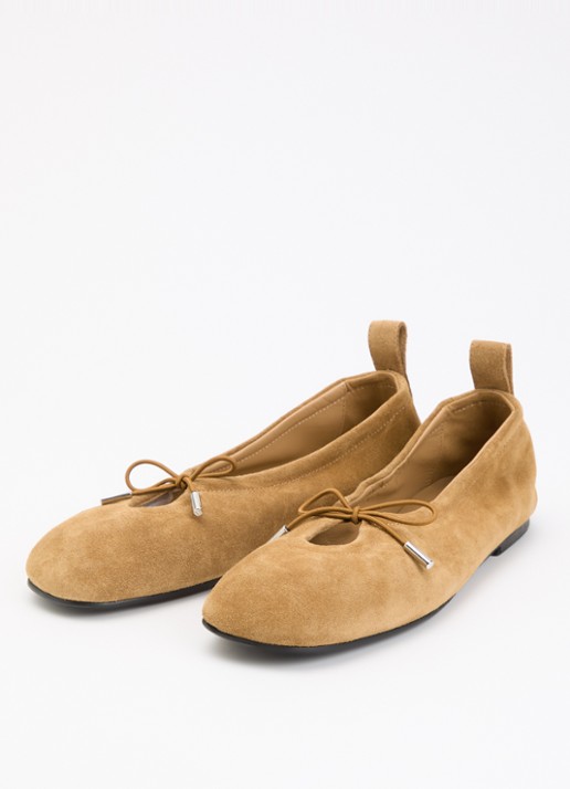 ALOHAS Dames Rosalind ballerina van suède in de kleur Camel, maat: 37