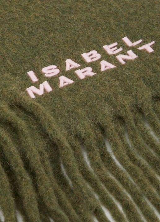 Isabel Marant Dames Firny sjaal in alpaca wolblend in de kleur Khaki, maat: ONE SIZE