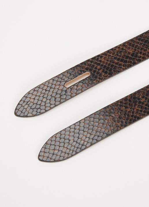Isabel Marant Dames Lecce riem van leer met slangenprint in de kleur Donkerbruin, maat: S