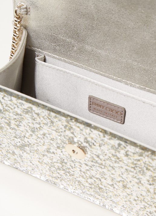 Jimmy Choo Dames Candy clutch met glitter in de kleur Zilver