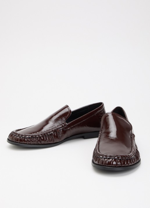 Vagabond Shoemakers Dames Brandi loafers van leer met lakfinish in de kleur Bruin, maat: 41