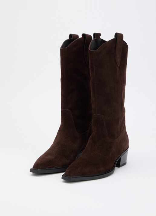 Vagabond Shoemakers Dames Kelsey cowboylaars van suède in de kleur Donkerbruin, maat: 41