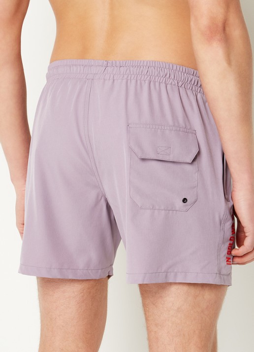 In Gold We Trust The Marley zwemshorts met ritszakken en logo - achterkant 2 lila