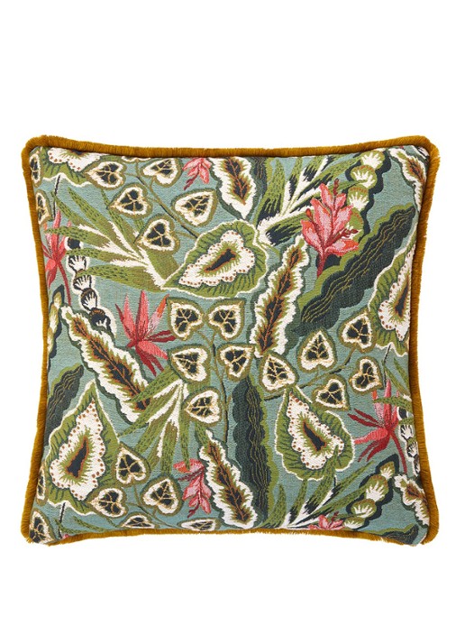 Iosis Bergame sierkussenhoes 45 x 45 cm - voorkant 2 groen