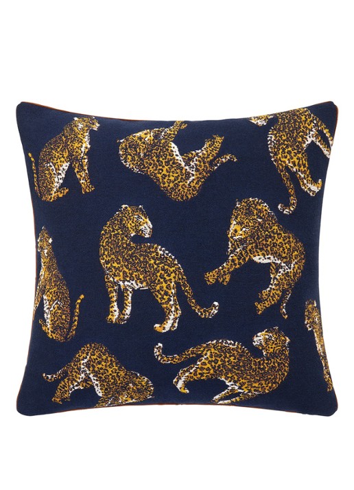 Iosis Felins sierkussenhoes 45 x 45 cm - voorkant donkerblauw