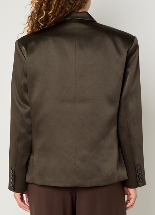 IRO Again double-breasted blazer van satijn - achterkant 4 donkergroen
