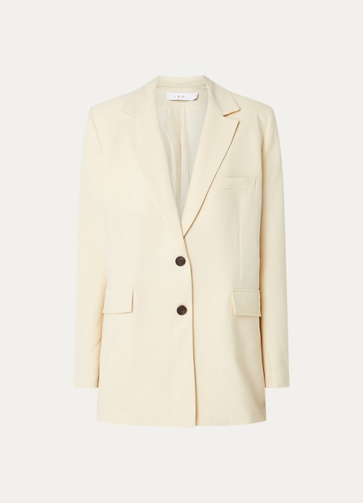 IRO Alapi blazer in wolblend met klepzakken - voorkant 3 beige