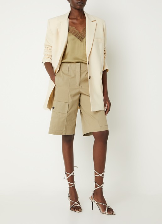 IRO Alapi blazer in wolblend met klepzakken - voorkant 4 beige