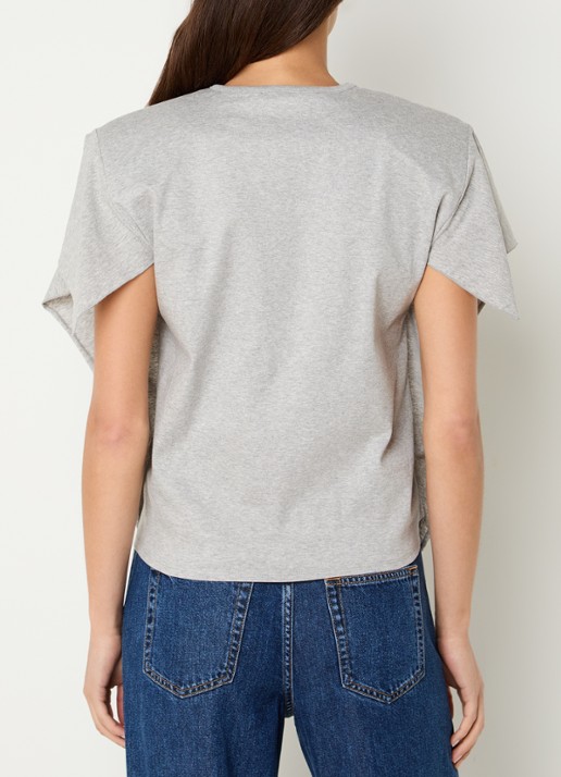 IRO Amoria T-shirt met schoudervulling - achterkant 2 grijsmele