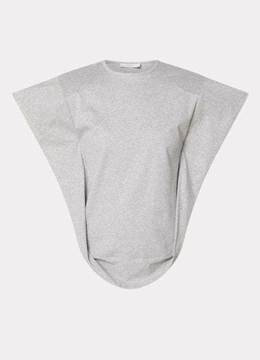 IRO Amoria T-shirt met schoudervulling - voorkant 3 grijsmele