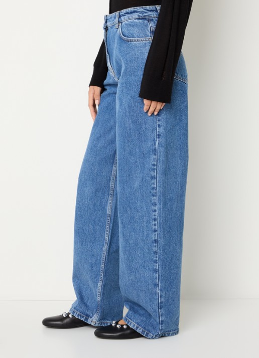 IRO Archi high waist straight fit jeans met medium wassing - detail 5 indigo