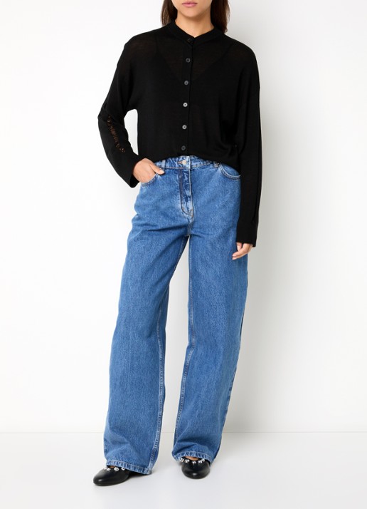IRO Archi high waist straight fit jeans met medium wassing - voorkant 3 indigo