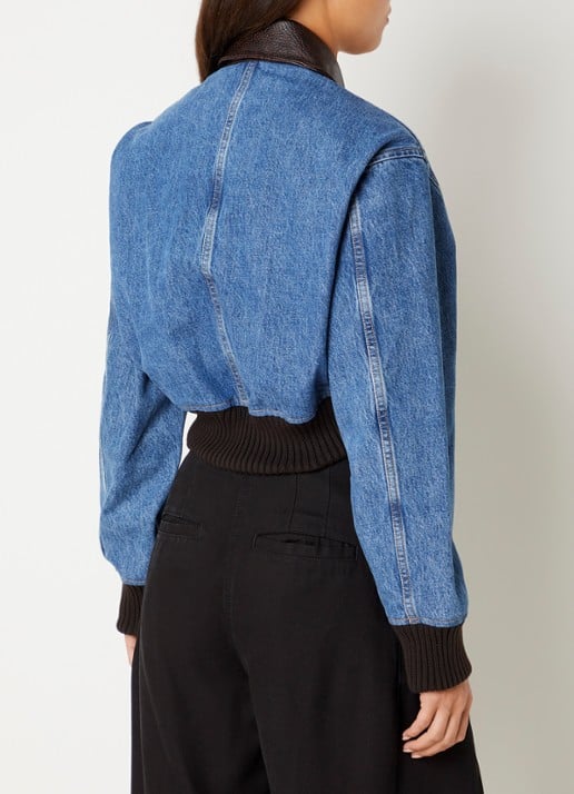 IRO Audace cropped jack van denim met steekzakken - achterkant 4 indigo