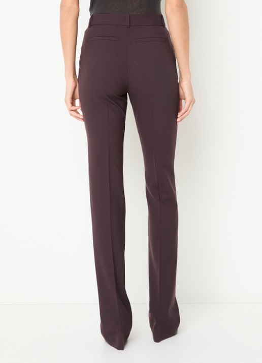 IRO Bingo high waist bootcut fit pantalon in wolblend - achterkant 2 bordeauxrood