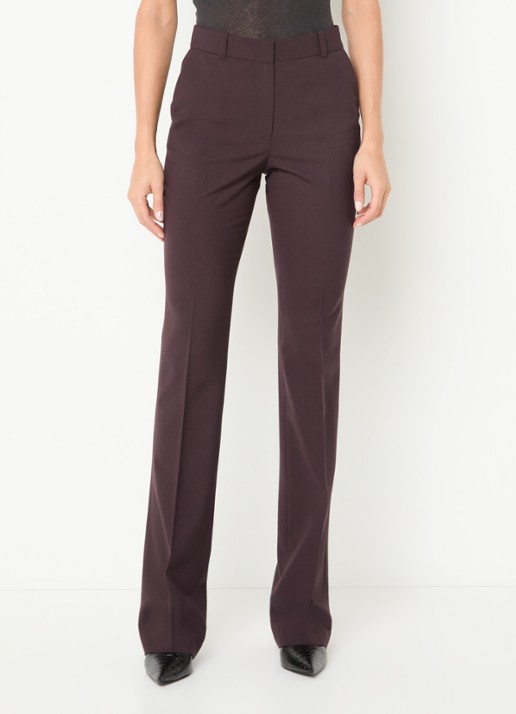 IRO Bingo high waist bootcut fit pantalon in wolblend - detail bordeauxrood