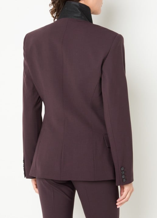 IRO Bluff double-breasted blazer in wolblend met opstaande kraag - achterkant 4 bordeauxrood